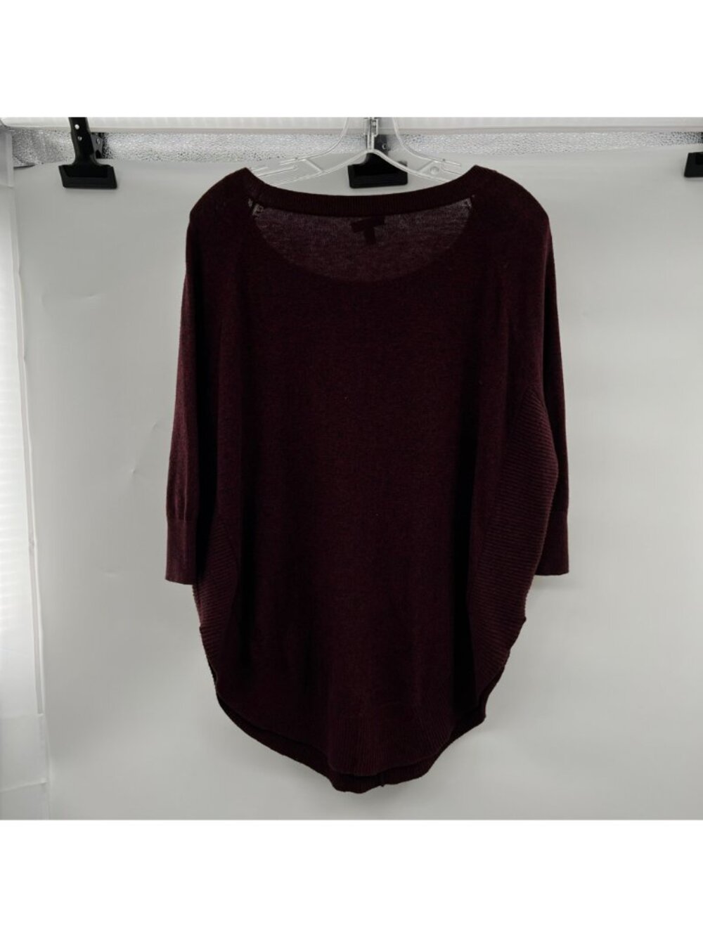 Express Women's Lightweight Sweater 3/4 Sleeve Maroon/Black Size Small - Picture 7 of 9